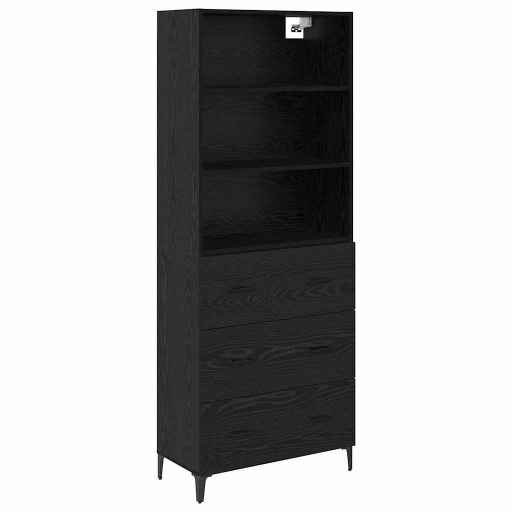 Highboard Crni hrast 69,5 x 34 x 180 cm Konstruirano drvo