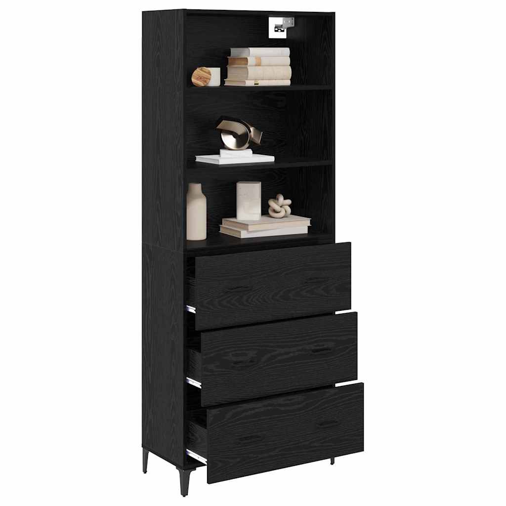 Highboard Crni hrast 69,5 x 34 x 180 cm Konstruirano drvo