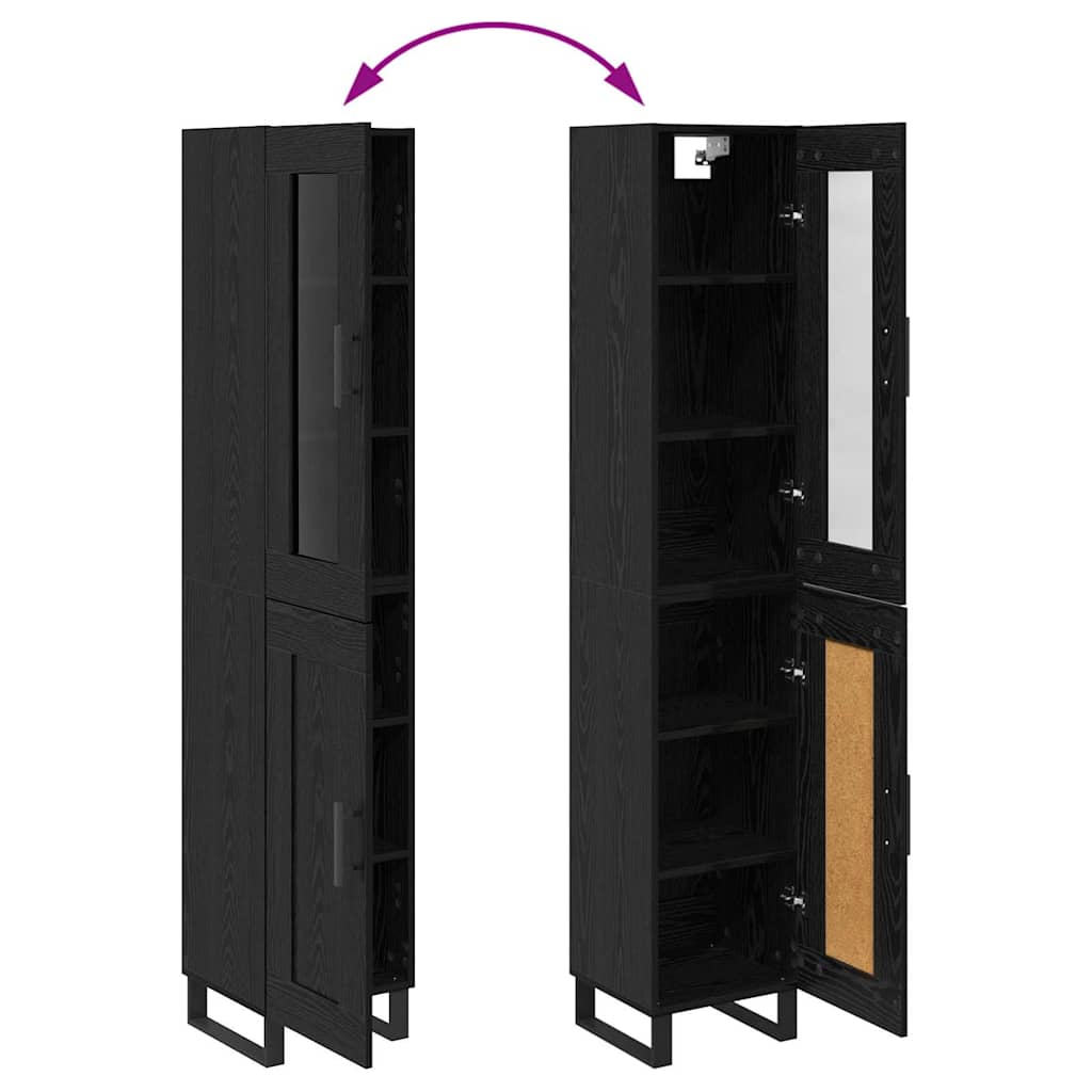 Highboard Crni hrast 34,5 x 34 x 180 cm Konstruirano drvo
