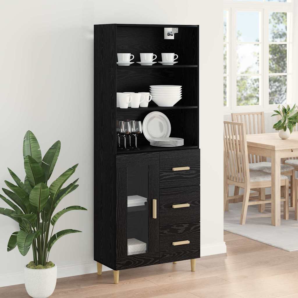 Highboard Crni hrast 69,5 x 32,5 x 180 cm Konstruirano drvo