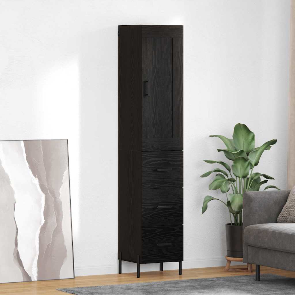 Highboard Crni hrast 34,5 x 34 x 180 cm Konstruirano drvo