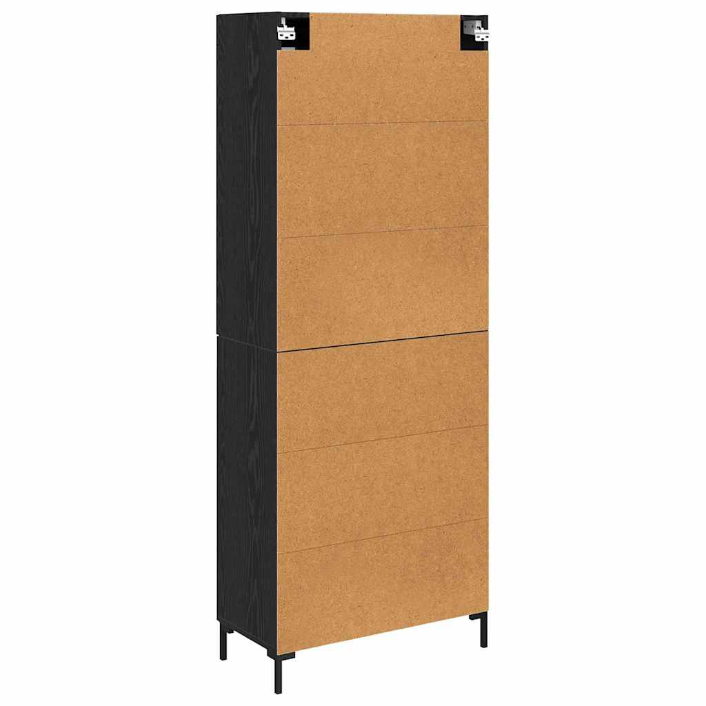 Highboard s ladicama 2 pcs Crni hrast Konstruirano drvo
