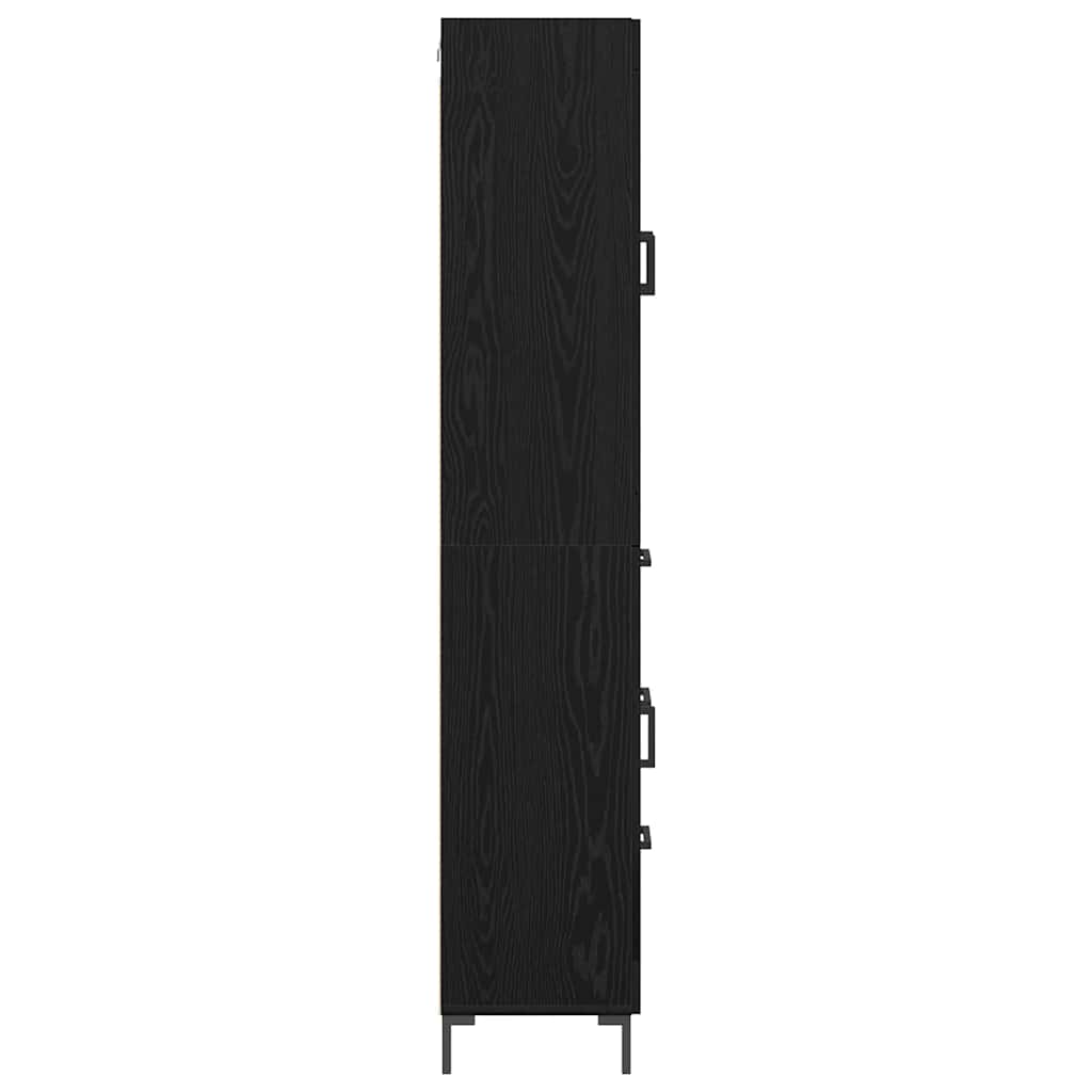 Highboard s ladicama 2 pcs Crni hrast Konstruirano drvo