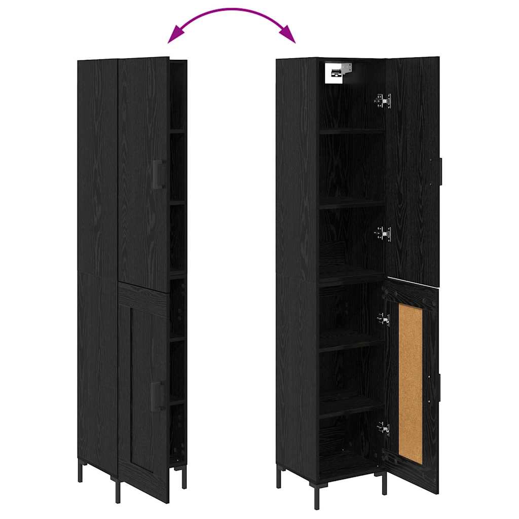 Highboard Crni hrast 34,5 x 34 x 180 cm Konstruirano drvo
