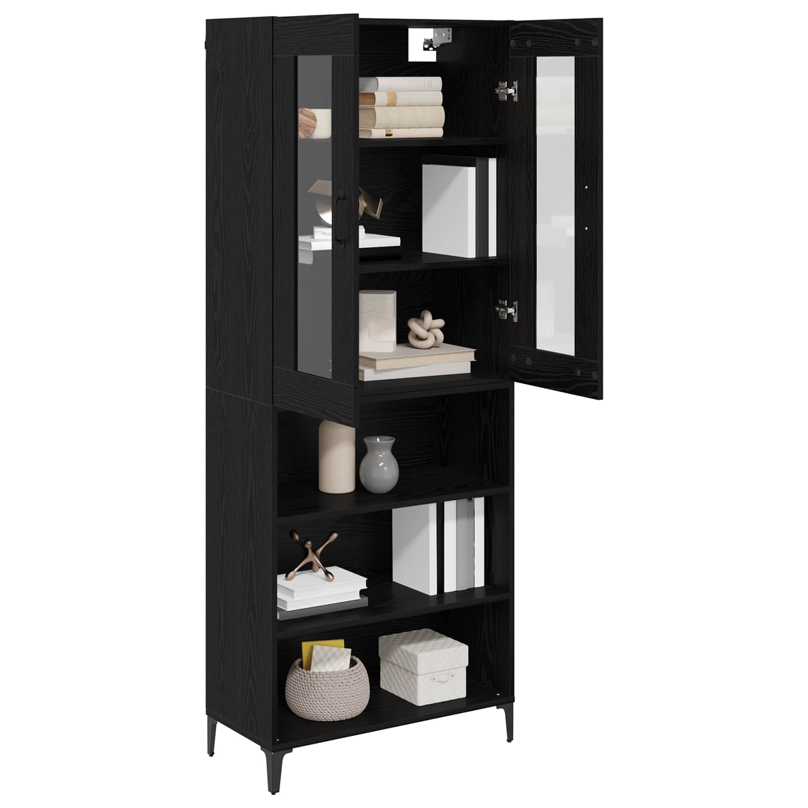 Highboard Zidne Crni hrast 69,5 x 34 x 180 cm Konstruirano drvo
