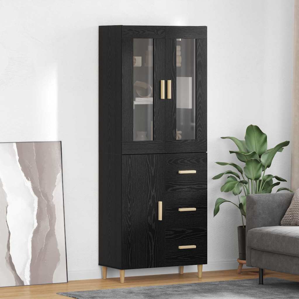 Highboard Crni hrast 34,5 x 34 x 180 cm Konstruirano drvo