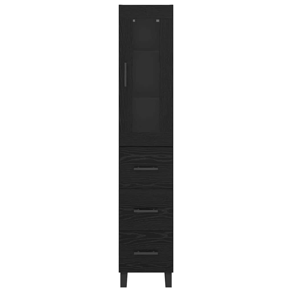 Highboard Crni hrast 34,5 x 34 x 180 cm Konstruirano drvo