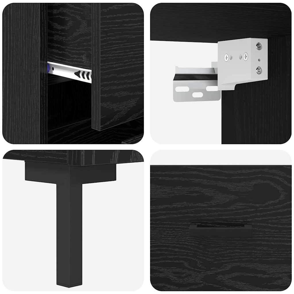 Highboard Crni hrast 34,5 x 34 x 180 cm Konstruirano drvo