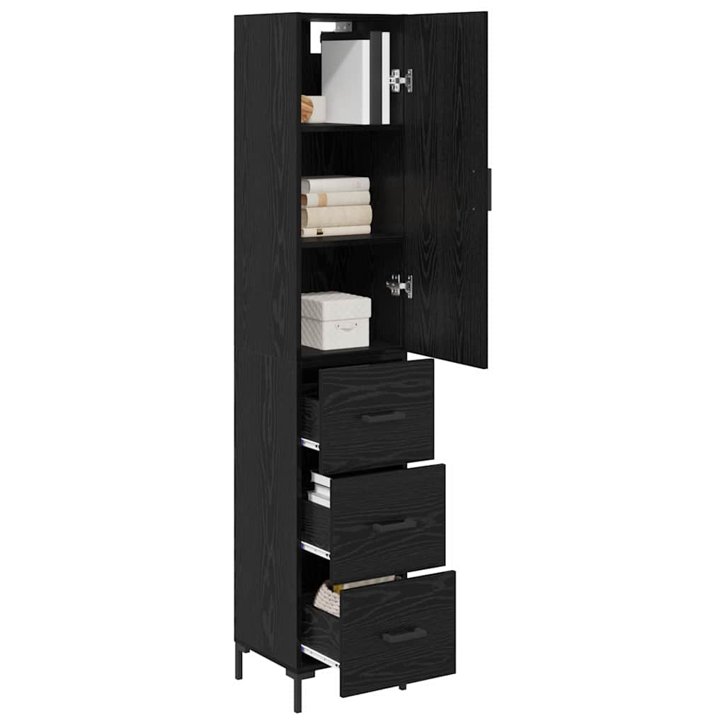 Highboard Crni hrast 34,5 x 34 x 180 cm Konstruirano drvo