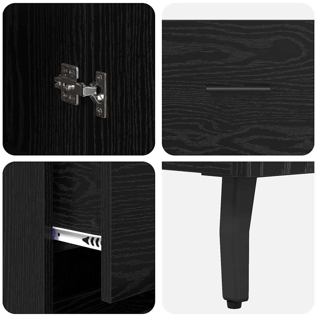 Highboard Crni hrast 34,5 x 34 x 180 cm Konstruirano drvo