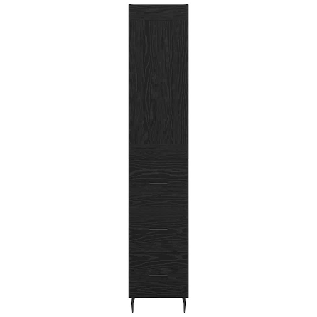 Highboard Crni hrast 34,5 x 34 x 180 cm Konstruirano drvo