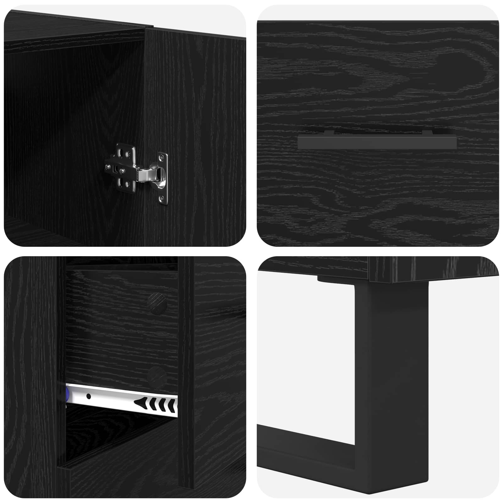 Highboard s ladicama 2 pcs Crni hrast 69,5 x 34 x 180 cm