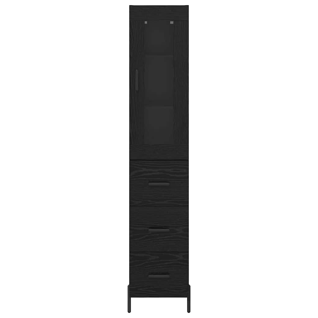 Highboard Crni hrast 34,5 x 34 x 180 cm Konstruirano drvo