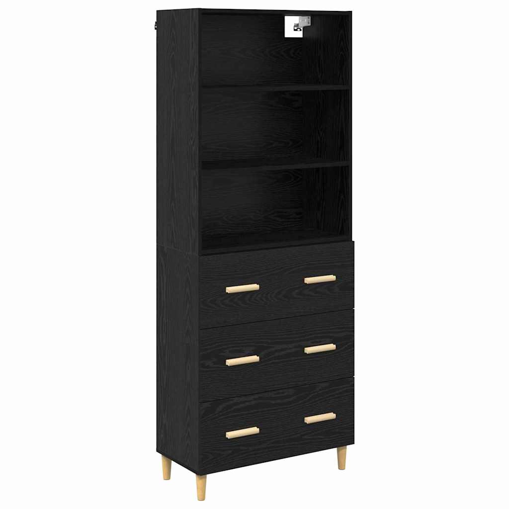 Highboard Crni hrast 69,5 x 32,5 x 180 cm Konstruirano drvo