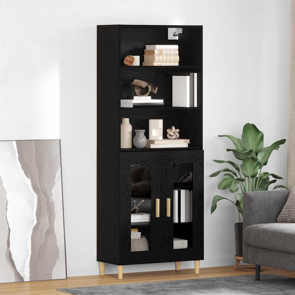 Highboard Crni hrast 69,5 x 32,5 x 180 cm Konstruirano drvo