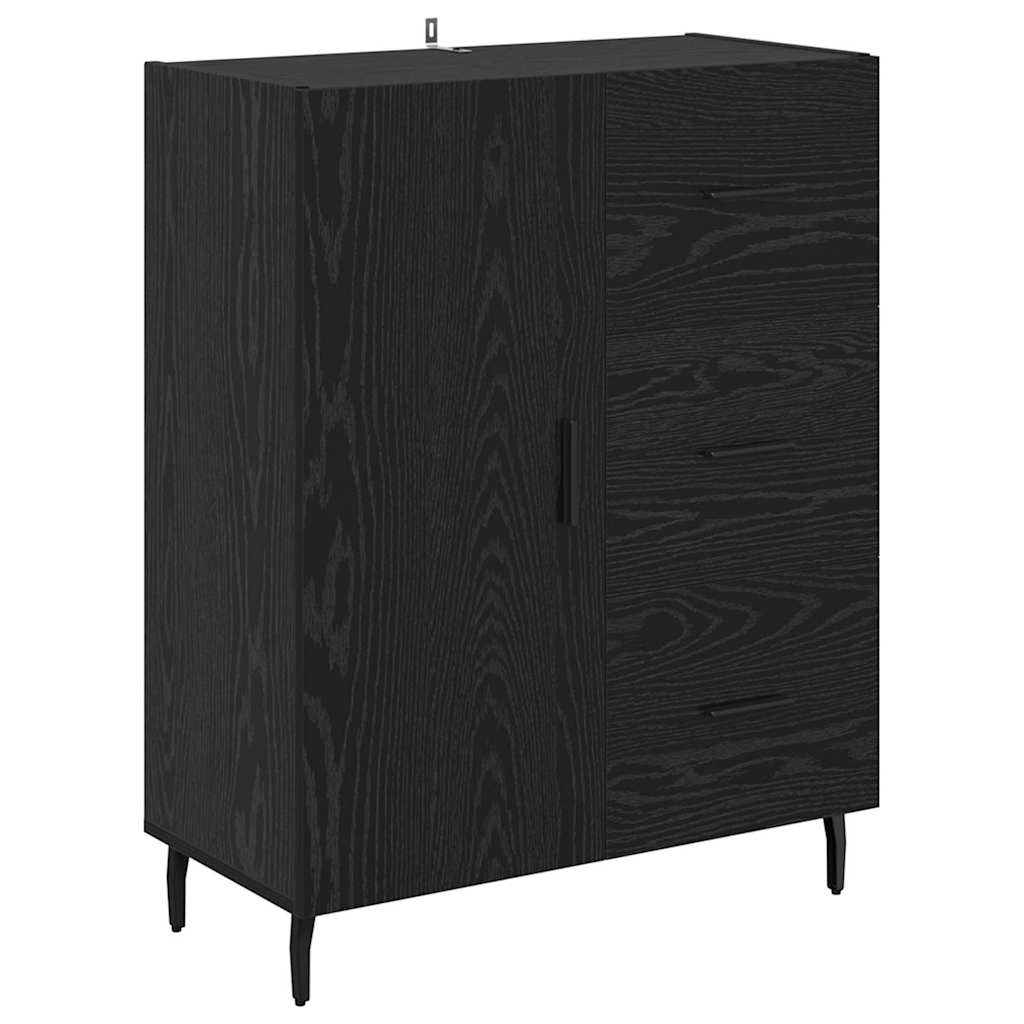 Highboard s ladicama Crni hrast 69,5 x 34 x 180 cm