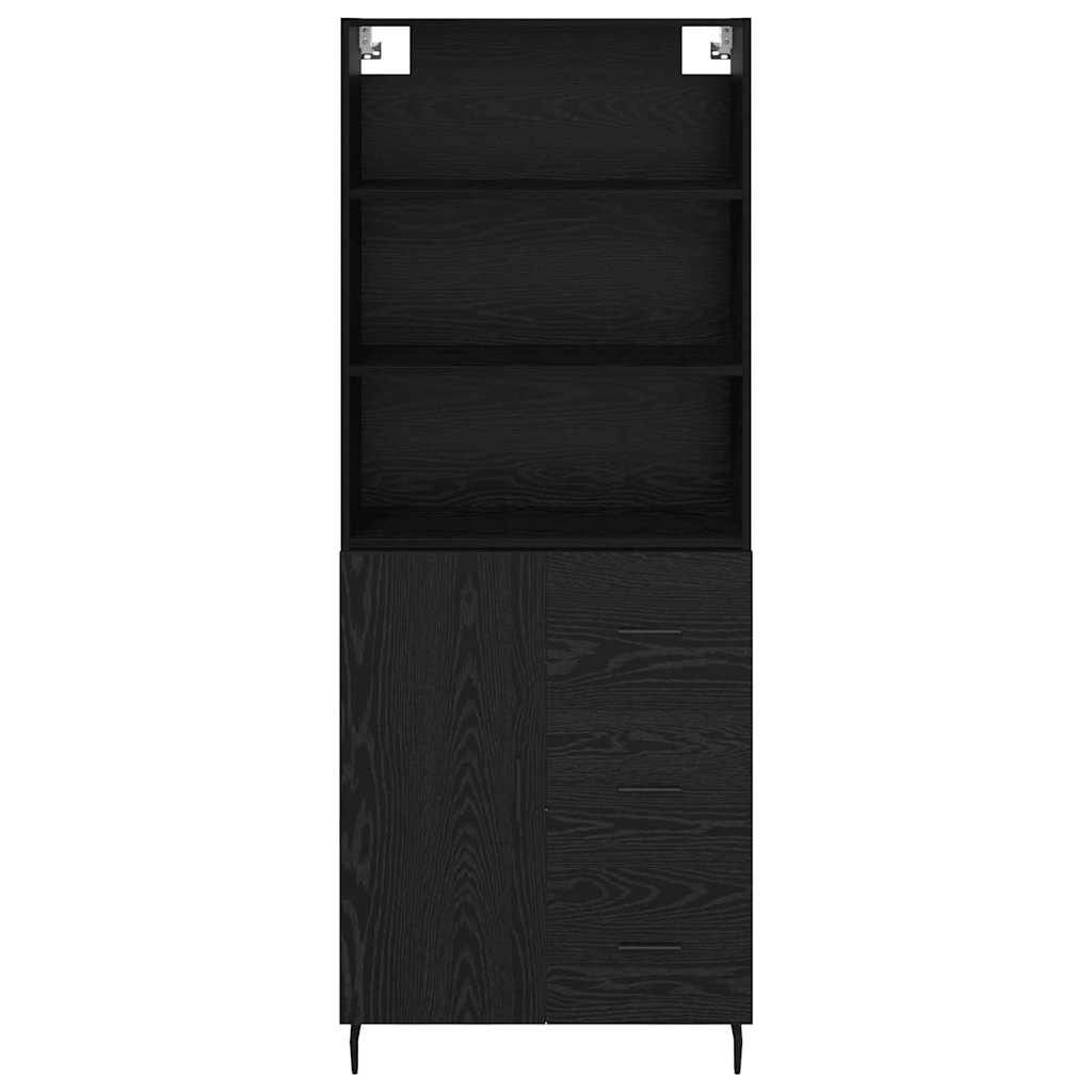 Highboard s ladicama Crni hrast 69,5 x 34 x 180 cm