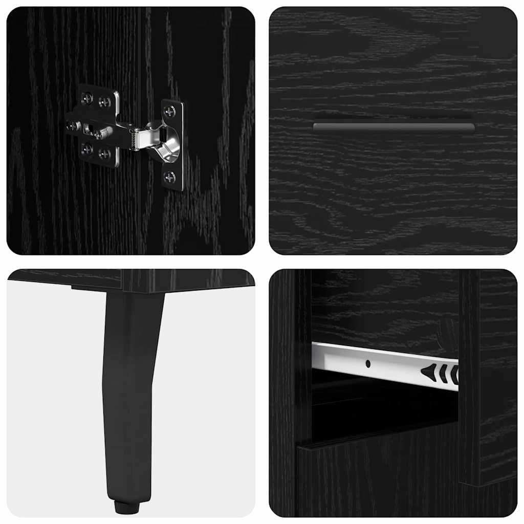 Highboard 2 pcs Crni hrast 69,5 x 34 x 180 cm Konstruirano drvo