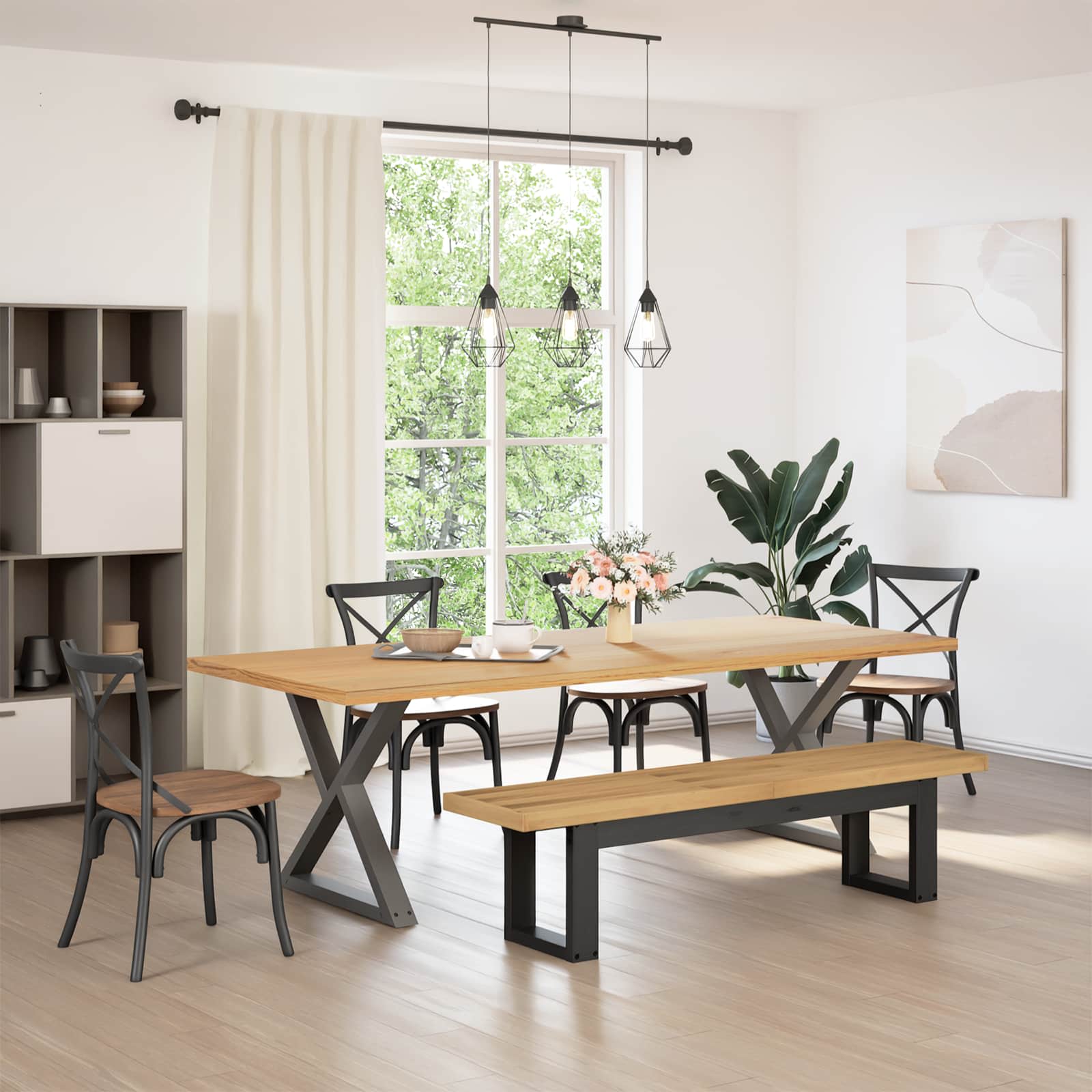 Klupa za blagovanje NOAIN 160 x 41 x 45 cm Masivna borovina