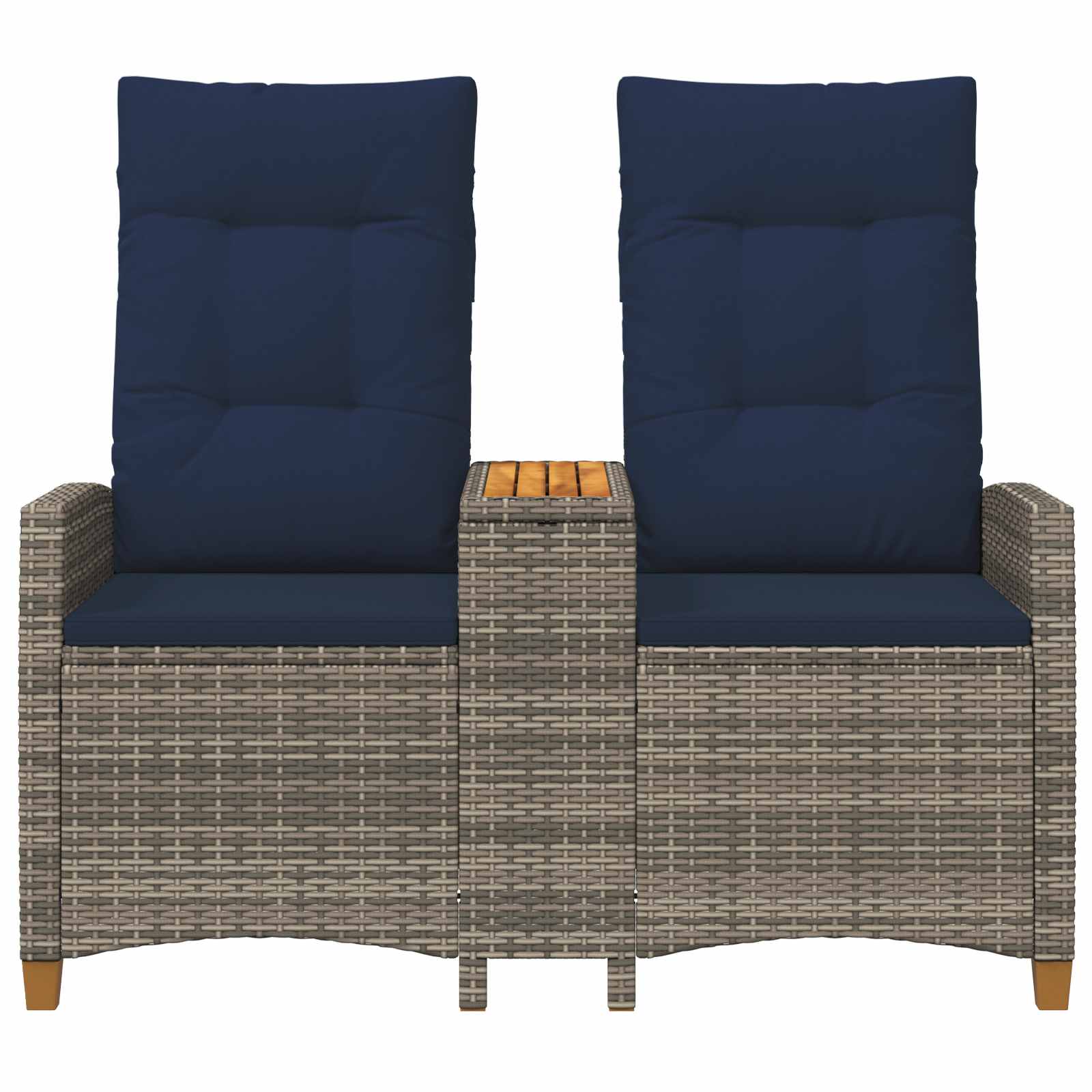 Rekreativna klupa s stolom Siva i tamnoplava 126 x 65 x 112 cm