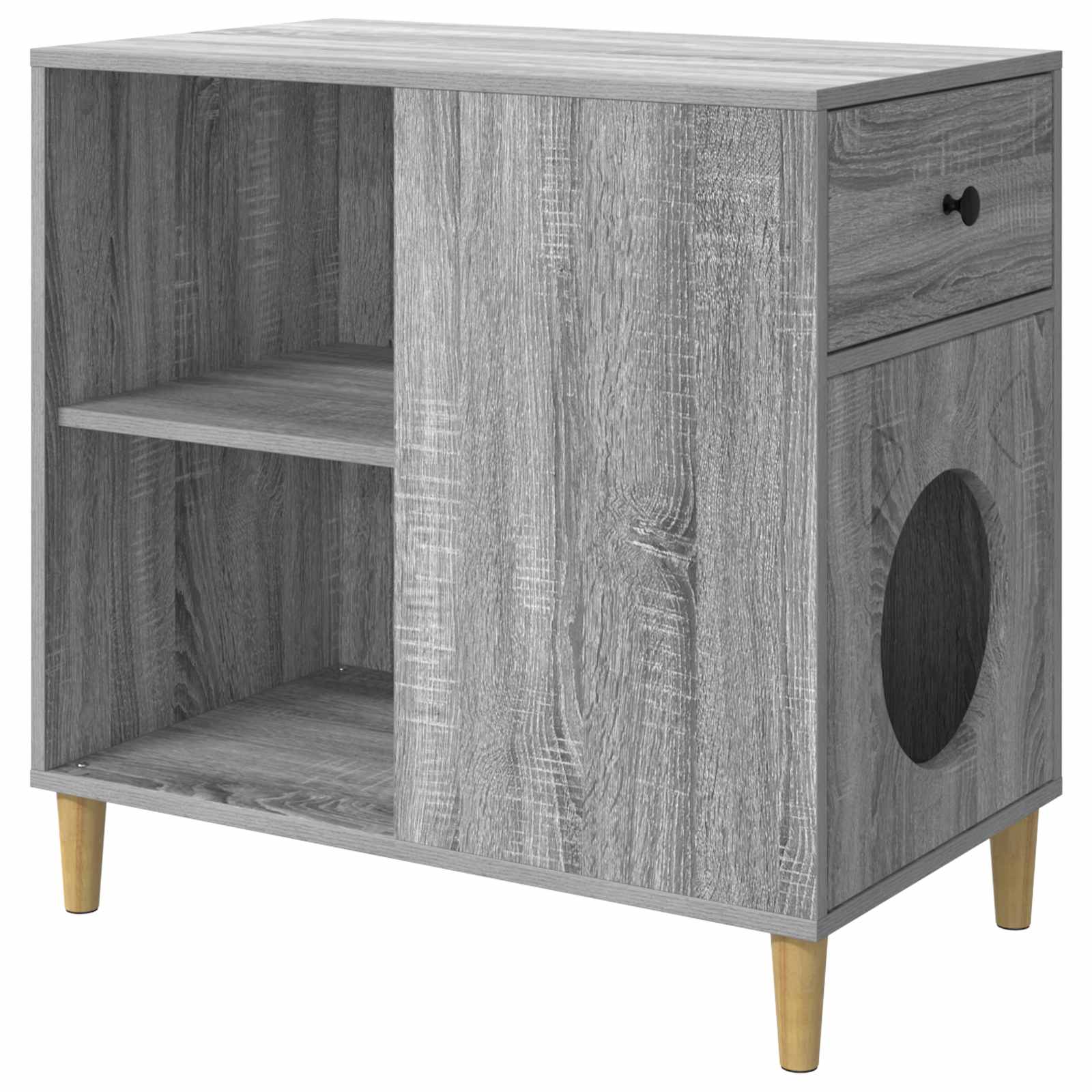 Mačja Kuća Siva Sonoma 72 x 42.5 x 70 cm Konstruirano drvo