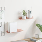 Lebdeća polica Zidne 2 pcs Ružičasta 30 x 9 x 2,5 cm Čelik