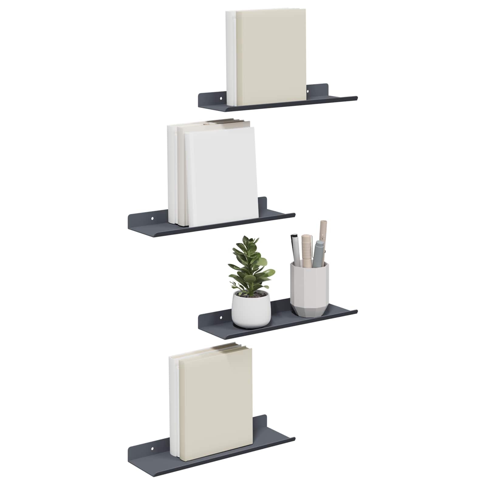 Lebdeća polica Zidne 4 pcs Antracit 30 x 9 x 2,5 cm Čelik