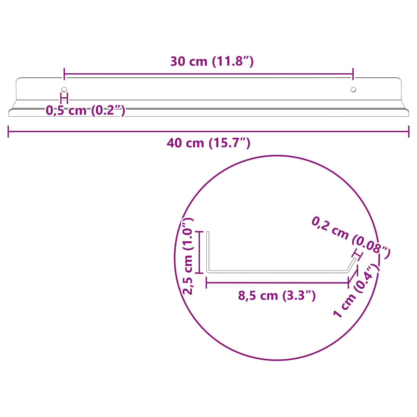 Lebdeća polica Zidne 4 pcs Žuta 40 x 8,5 x 2,5 cm Čelik