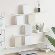 Lebdeća polica Zidne 4 pcs Bijeli 80 x 9 x 2,5 cm Čelik