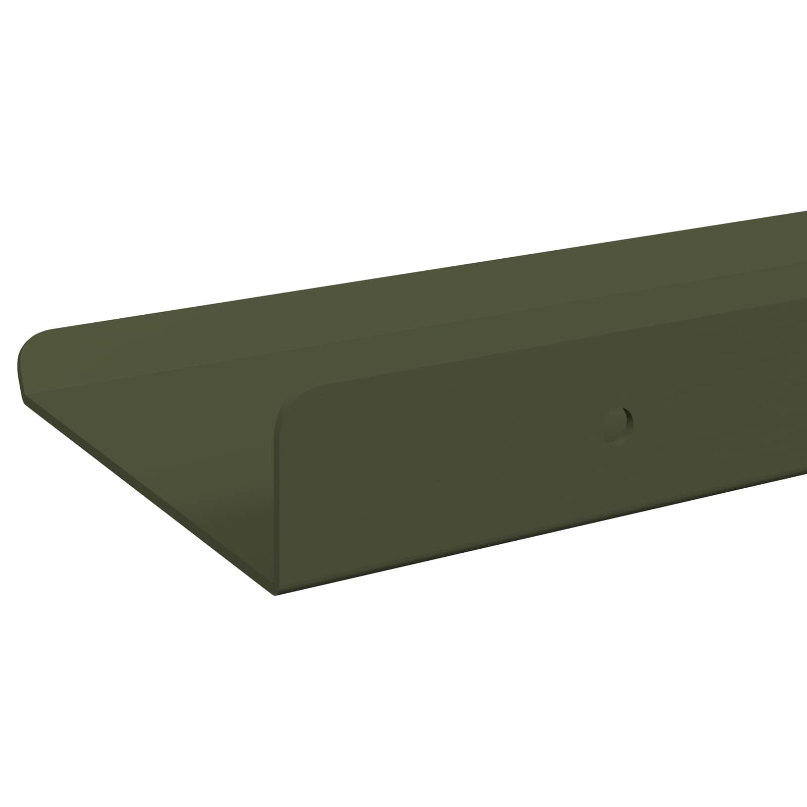 Lebdeća polica 2 pcs Maslinasto zelena 100 x 9 x 2,5 cm Čelik