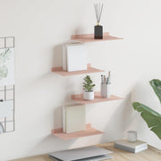 Lebdeća polica Zidne 4 pcs Ružičasta 30 x 18 x 2,5 cm Čelik