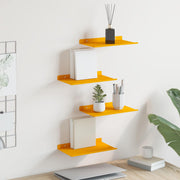Lebdeća polica Zidne 4 pcs Žuta 30 x 18 x 2,5 cm Čelik