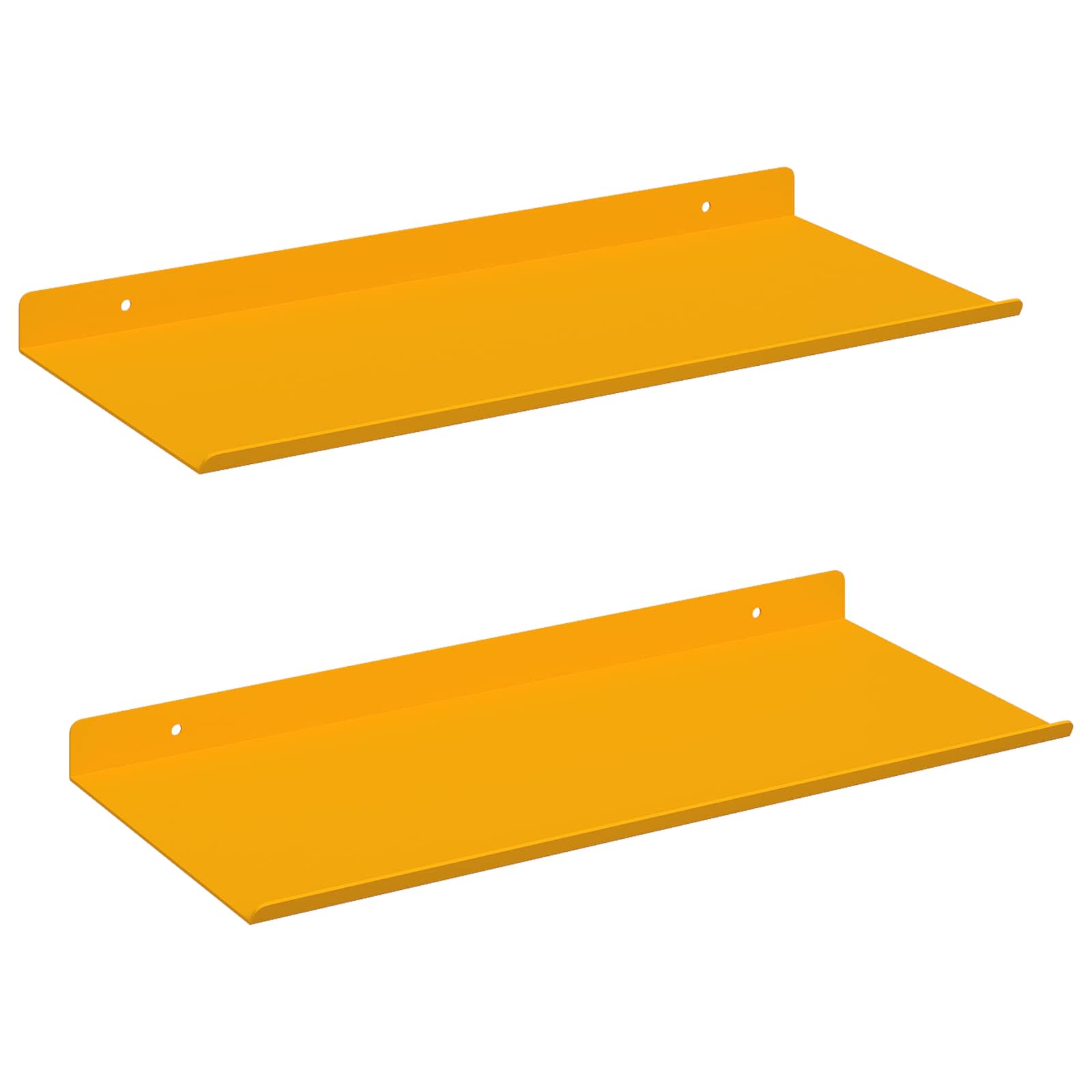 Lebdeća polica Zidne 2 pcs Žuta 40 x 18 x 2,5 cm Čelik