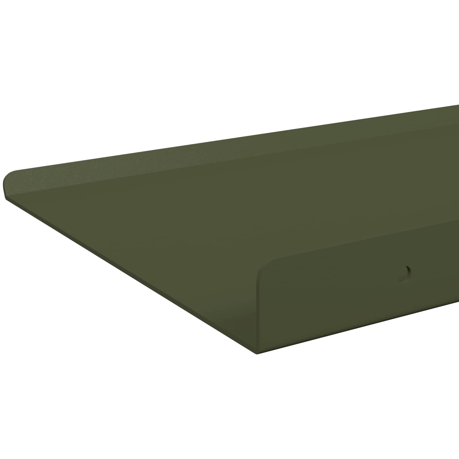 Lebdeća polica 4 pcs Maslinasto zelena 80 x 18 x 2,5 cm Čelik