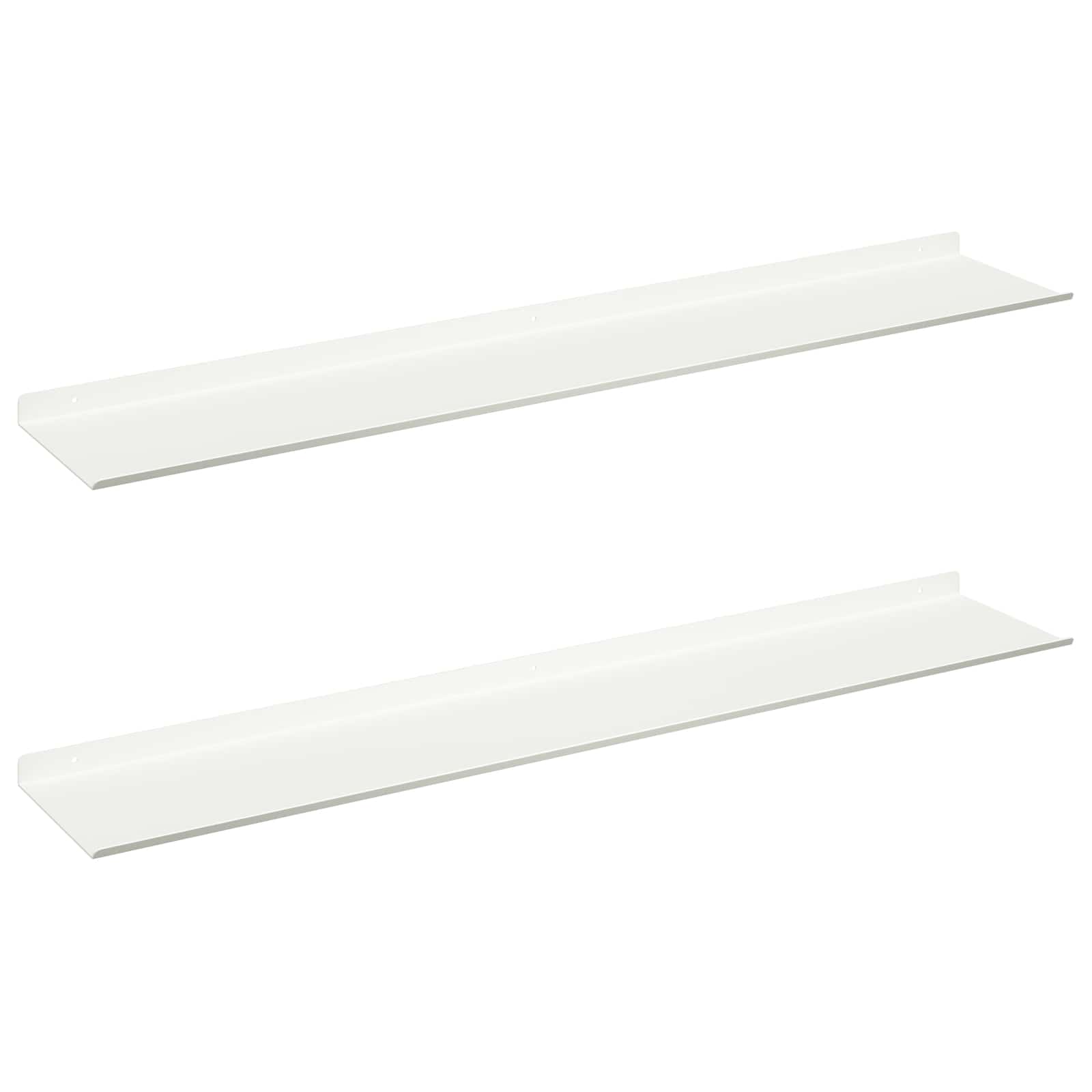 Lebdeća polica Zidne 2 pcs Bijeli 100 x 18 x 2,5 cm Čelik