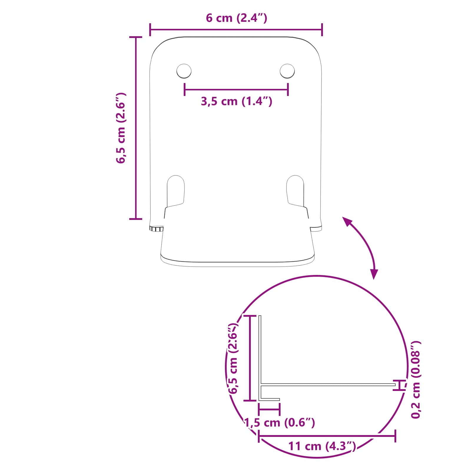 Lebdeća polica s policom Zidne 8 pcs Crna 6 x 10,8 x 6,6 cm