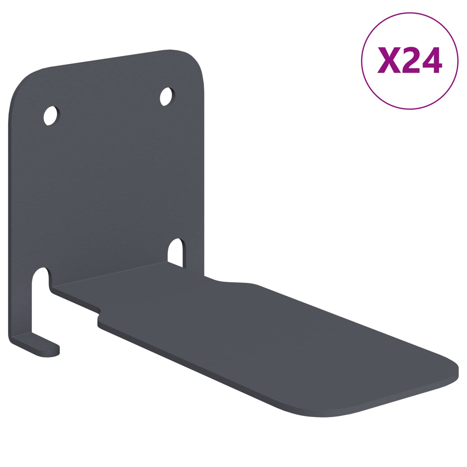 Lebdeća polica s policom 24 pcs Antracit 6 x 10,8 x 6,6 cm