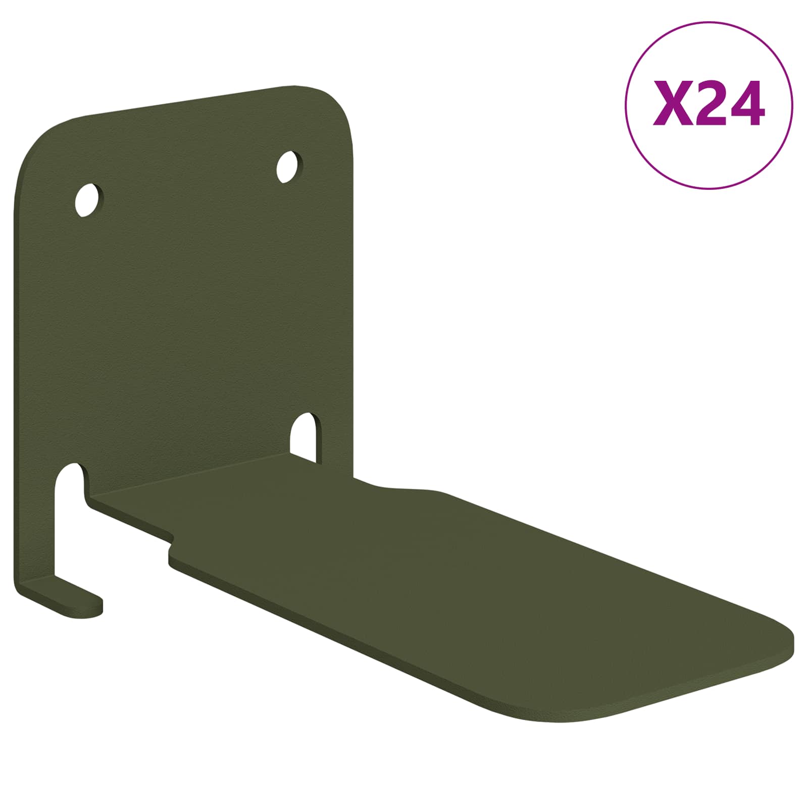 Lebdeća polica Zidne 24 pcs Maslinasto zelena 6 x 10,8 x 6,6 cm