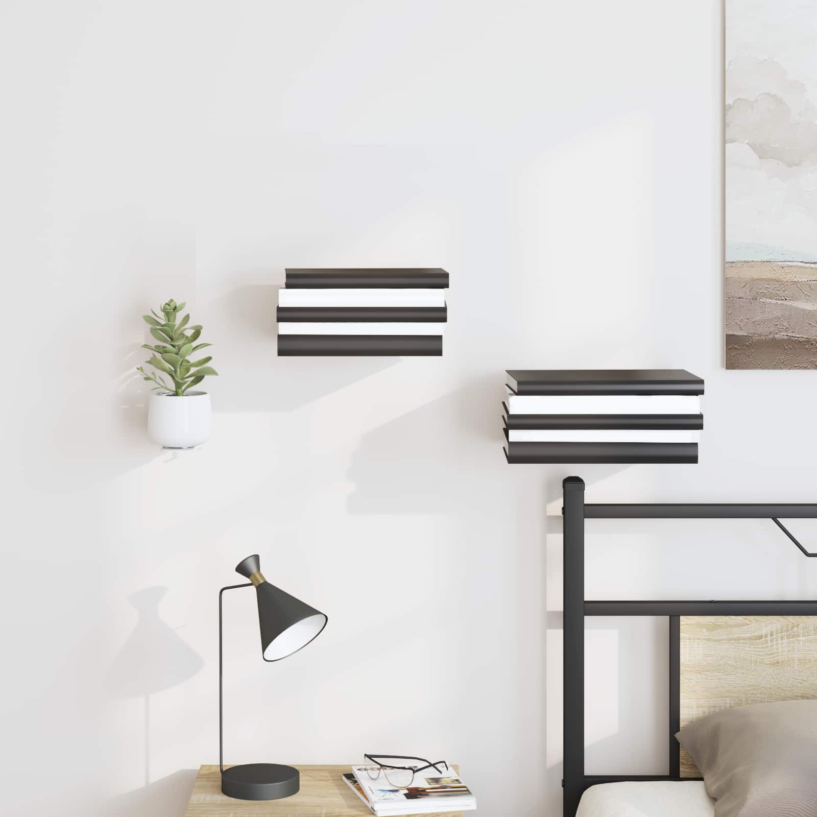 Lebdeća polica s policom Zidne 8 pcs Bijeli 6 x 10,8 x 6,6 cm