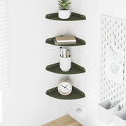 Lebdeća polica s policom 4 pcs Maslinasto zelena 18 x 18 x 2 cm