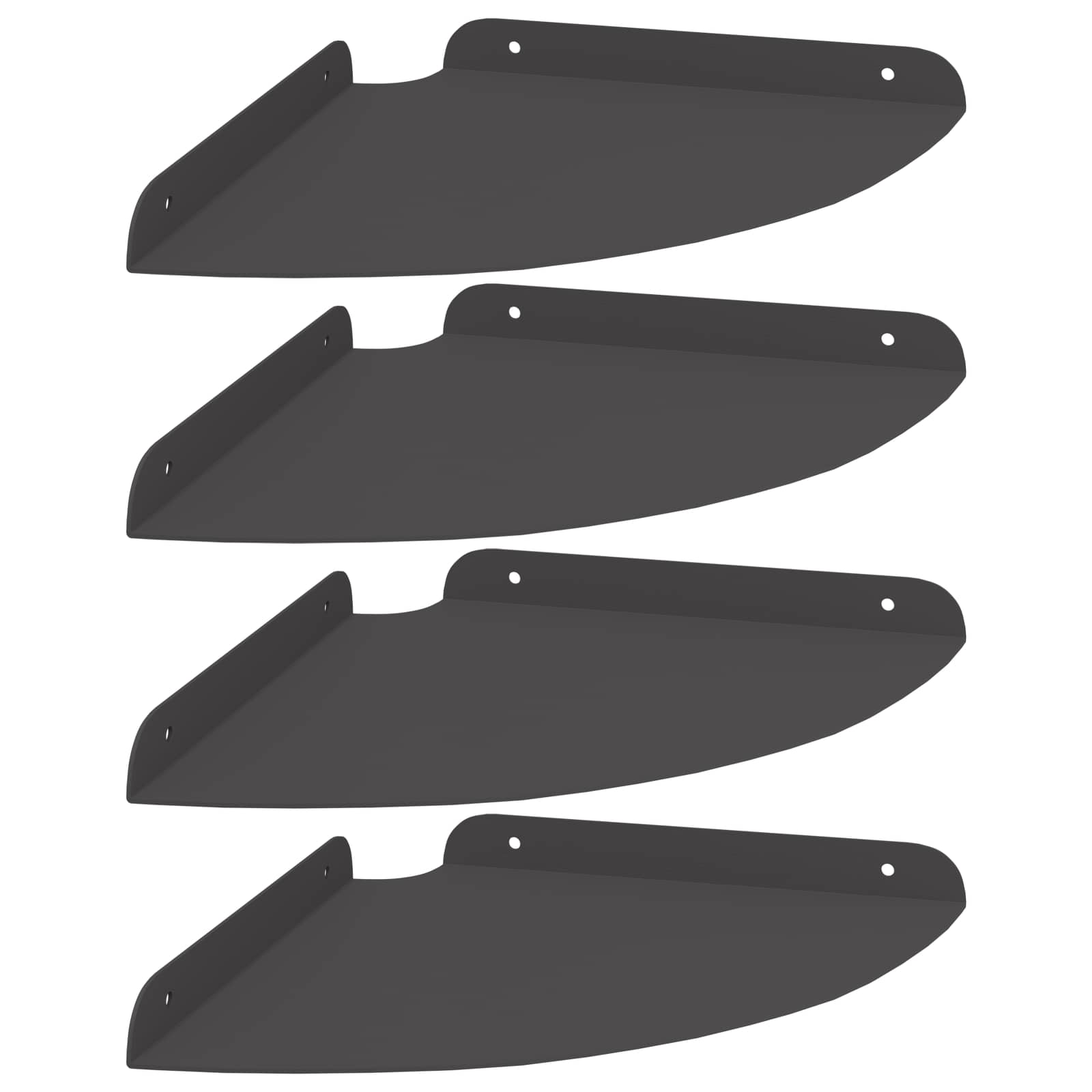 Lebdeća polica s policom s pohranom 4 pcs Crna 24 x 24 x 2 cm