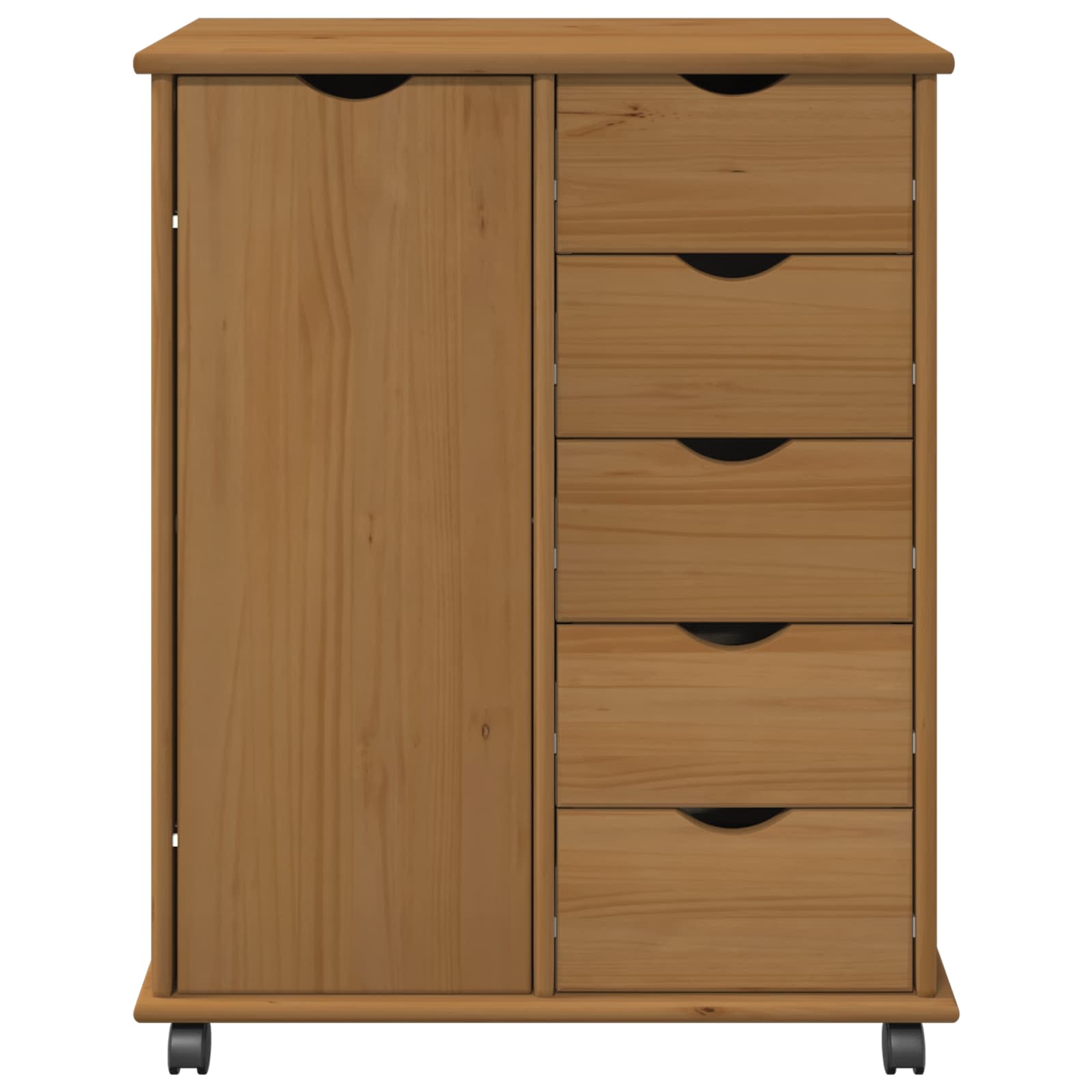 Mobilni ormar Medeno smeđa 63,5 x 39 x 79 cm Čvrsto borovo drvo