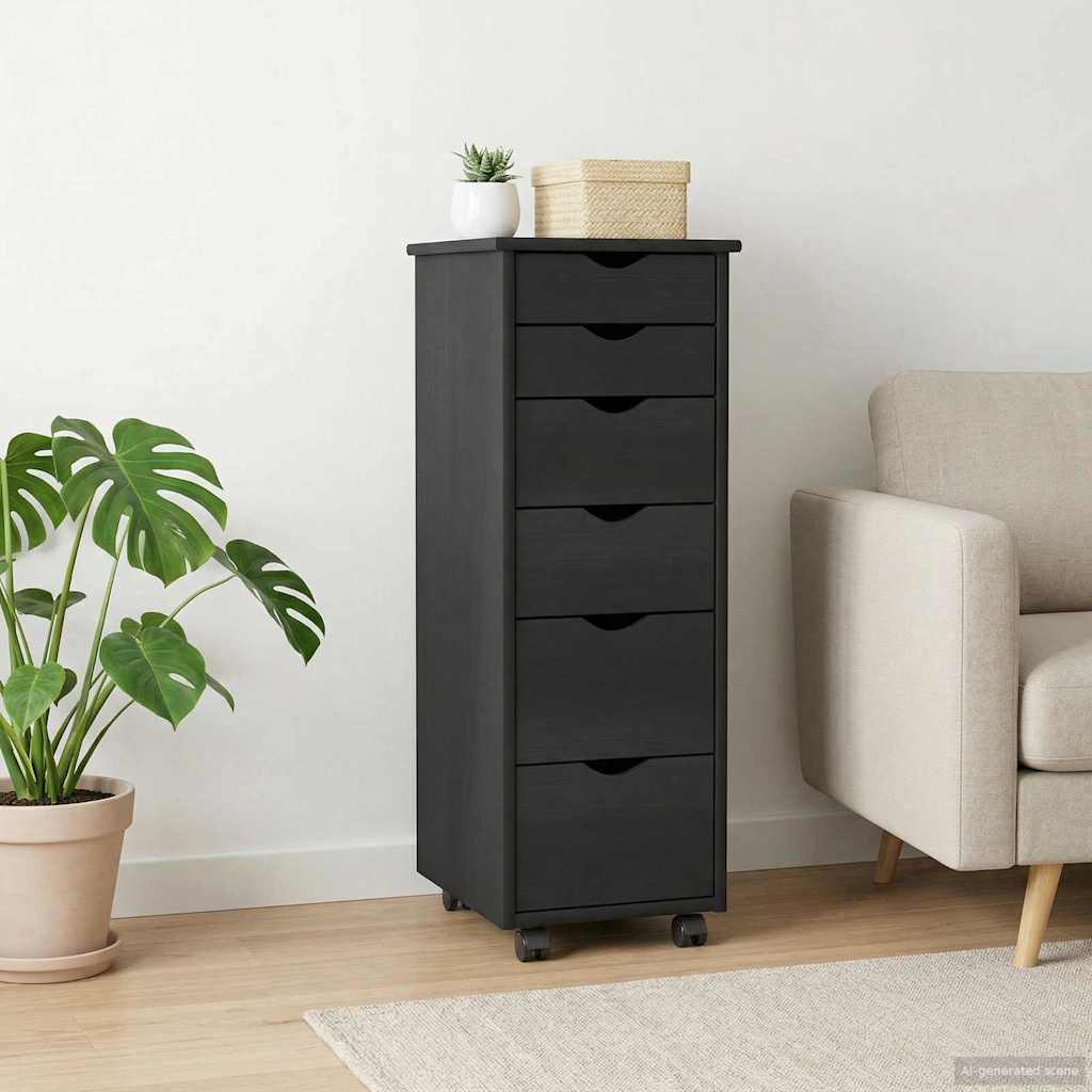 Mobilni ormar Siva 34 x 39 x 93,5 cm Čvrsto borovo drvo