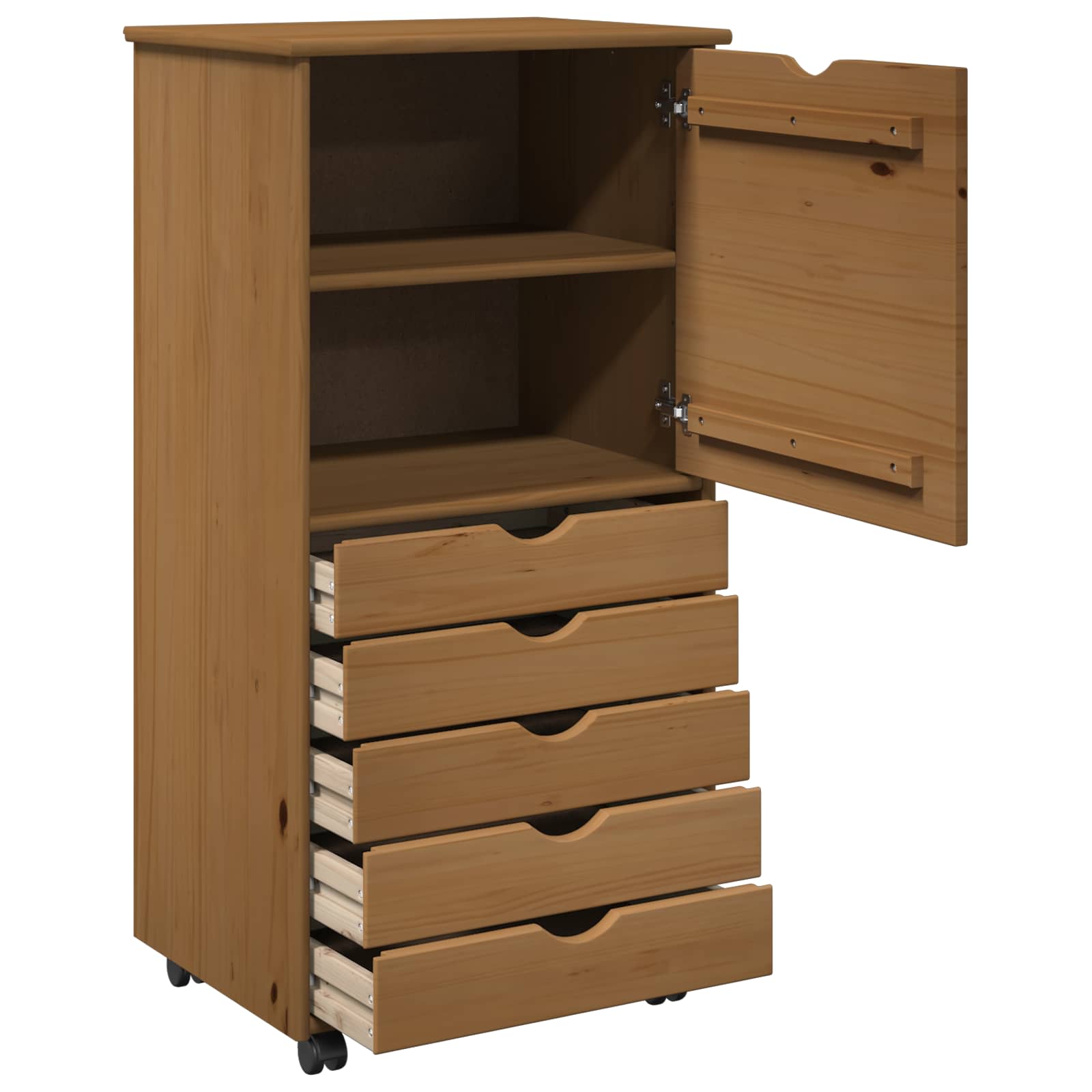 Mobilni ormar Medeno smeđa 53 x 39 x 103 cm Čvrsto borovo drvo