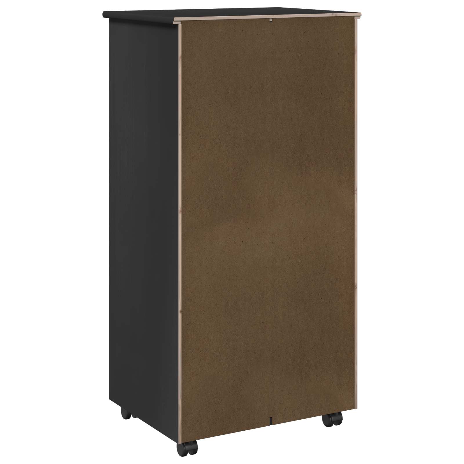 Mobilni ormar Crna 53 x 39 x 103 cm Čvrsto borovo drvo