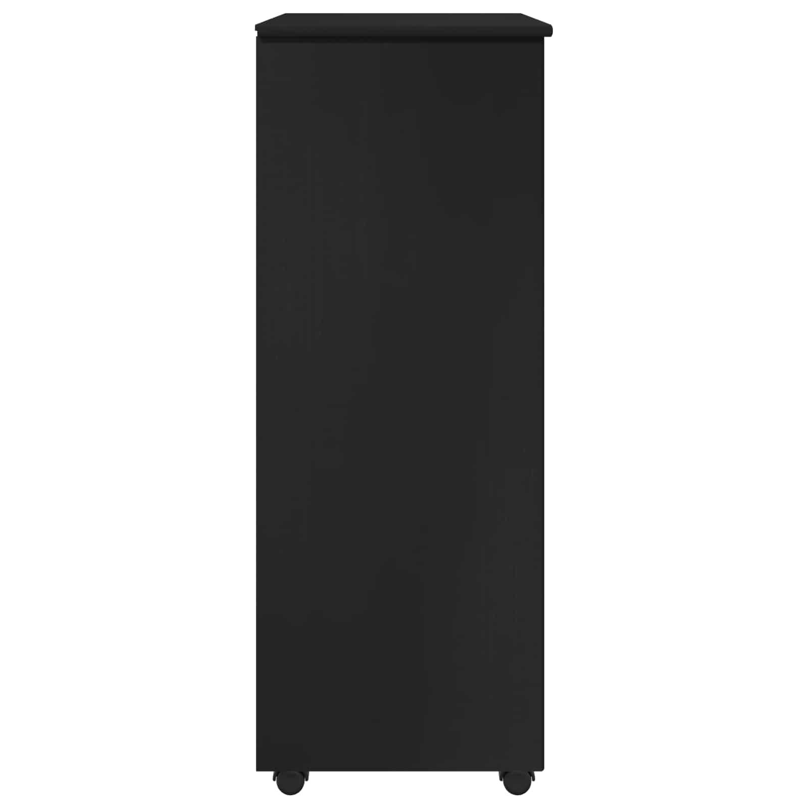 Mobilni ormar Crna 53 x 39 x 103 cm Čvrsto borovo drvo