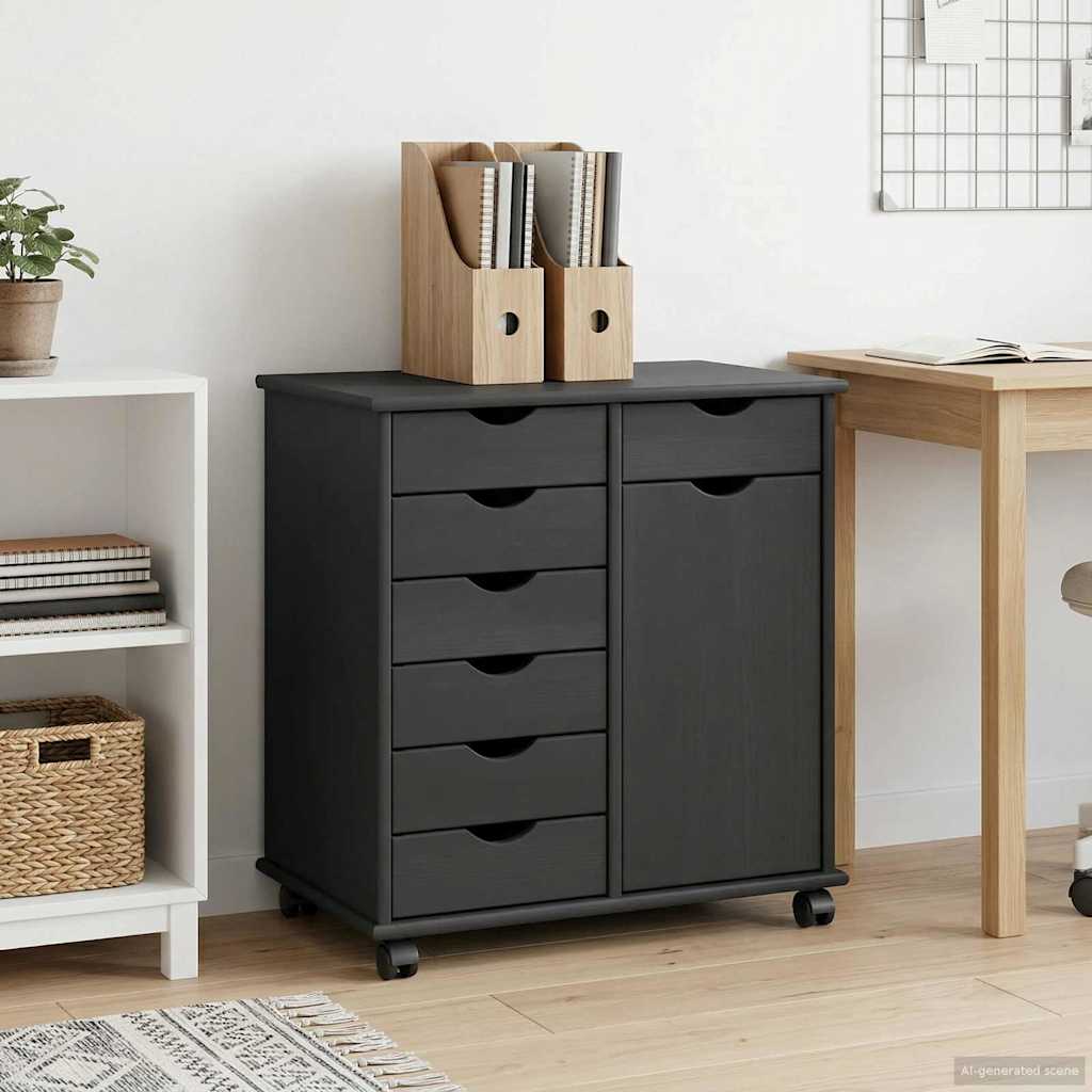 Mobilni ormar Siva 63,5 x 39 x 65,5 cm Čvrsto borovo drvo