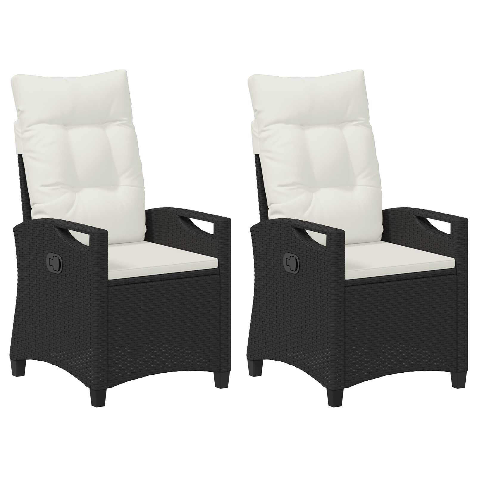 Vrtna stolica 2 pcs Crna i Krema 56 x 60 x 112 cm