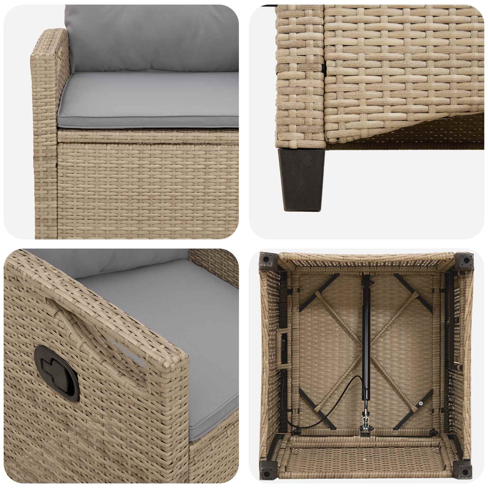 Vrtna stolica 2 pcs Bež i svijetlo siva 56 x 60 x 112 cm