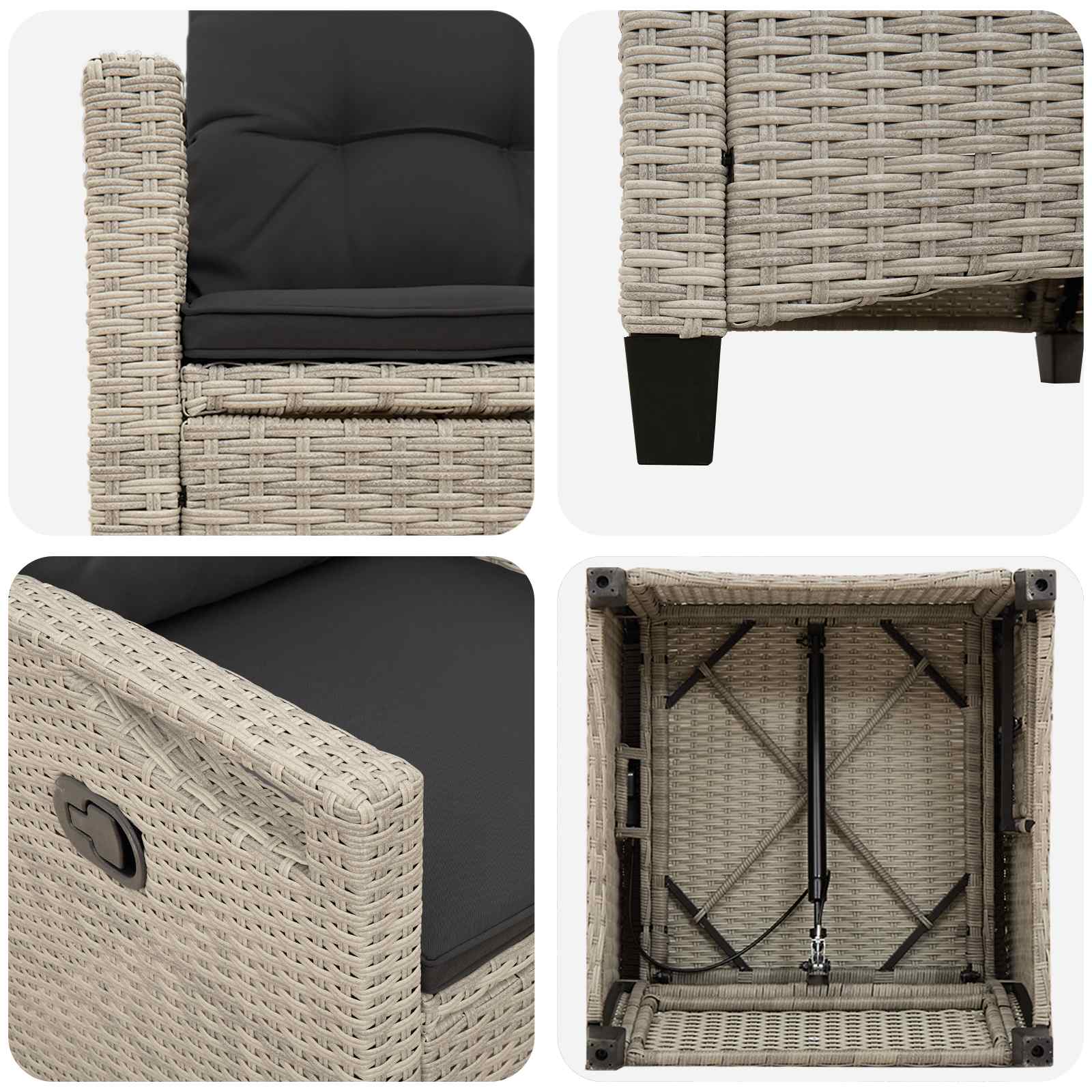 Vrtna stolica 2 pcs Svijetlo siva i tamno siva 56 x 60 x 112 cm